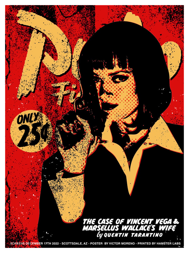 PULP FICTION - 18 X 24 Limited Edition Screenprinted Movie Poster PULP FICTION - 18 X 24 Limited Edition Screenprinted Movie Poster